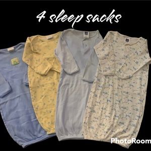 (2) CARTER & (2) GAP SLEEP SACKS. 0-3 months up to 11 lbs.
